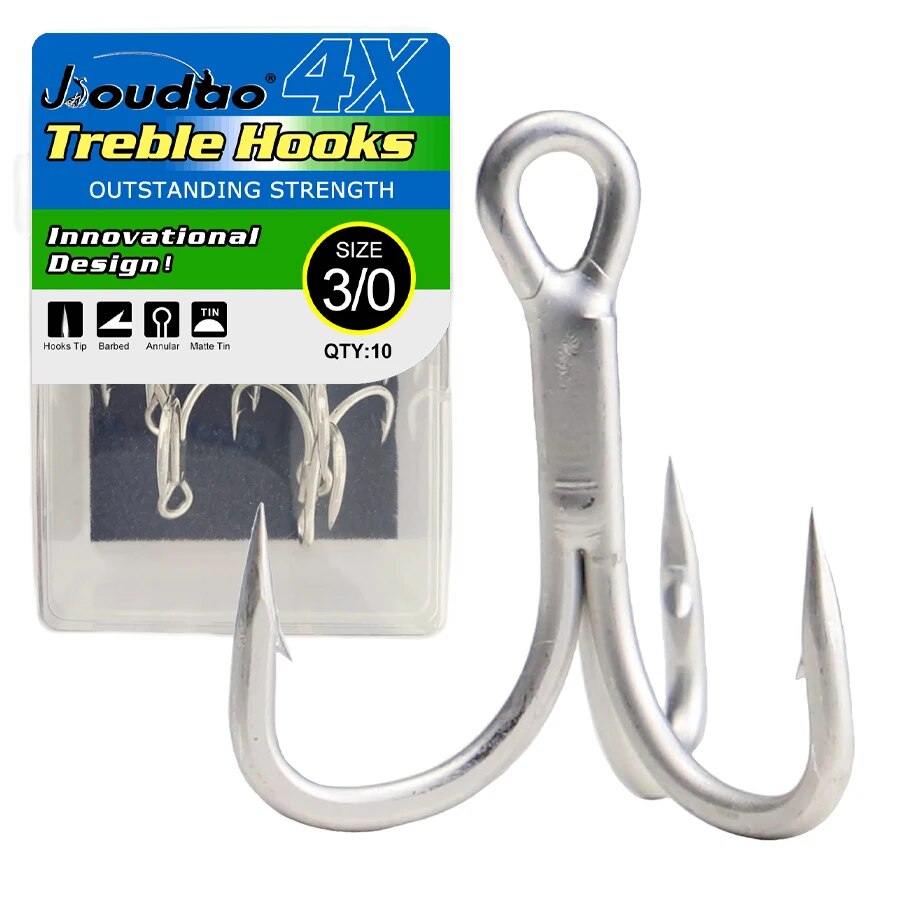 Fishing Hook Barbless - 낚시 트레블 후크 높은 탄소강 4X